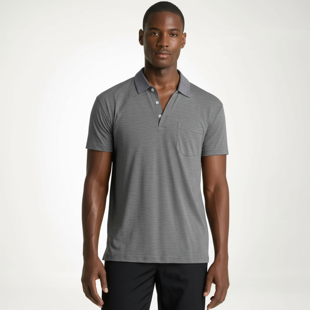 Banana Republic Mens Polo Large Grey Casual Front Pocket Golf Outdoor Preppy - Picture 2 of 10